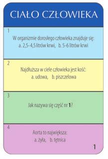 PRZEBIEG GRY Następnie jeden z graczy uruchamia klepsydrę, a wszyscy uczestnicy wybierają (nie pokazując innym) swoją kartę liter z wariantem odpowiedzi: a lub b.