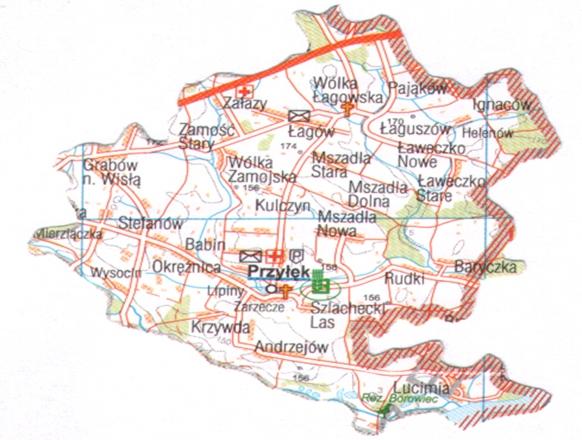 Załącznik nr 1 do Statutu Gminy Przyłęk MAPA GMINY PRZYŁĘK