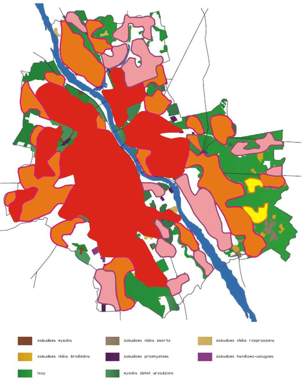 Urban heat island in Warsaw (today)