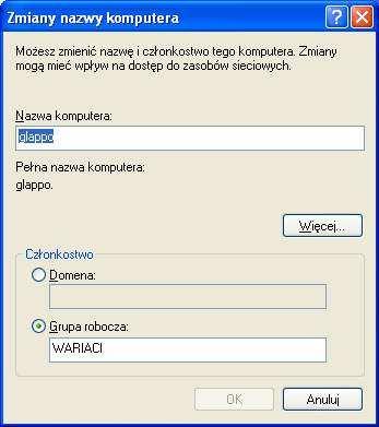 Po potwierdzeniu wszystkich zmian musisz dokonać restartu systemu (wymagany po zmianie nazwy komputera bądź grupy roboczej).