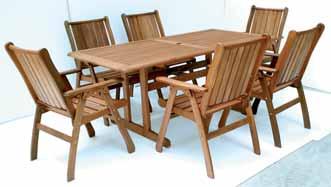 Stôl: 179 x 90 x 74 cm / Kreslo: 60 x 70 x 96 cm HECHT DYNASTY SET Kreslo k Chicago setu 2 ks 99,99 399,00 POLOHOVATE NÉ KRESLÁ Luxusný kombinovaný set šiestich kresiel a jedného stola z tvrdého
