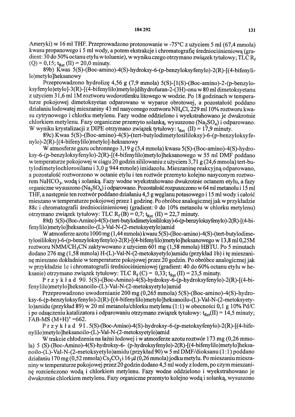 184 292 131 Ameryki) w 16 ml THF.