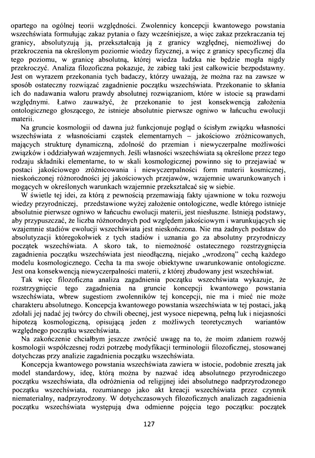 opartego na ogólnej teorii względności.