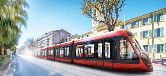 Citadis 405 dla Nicei będzie pozbawiony linii napowietrznej, a jego superkondensatory będą ładowane za pomocą krótkich odcinków dodatkowego zasilania na przystankach. Fot.