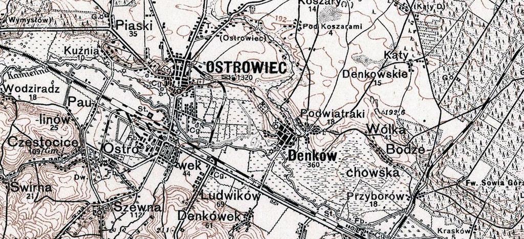 Powiatowy Program Opieki nad Zabytkami dla Powiatu Ostrowieckiego Green K ey Ryc. 7. Ostrowiec Świętokrzyski w 1927 r. Źródło: www.mapywig.