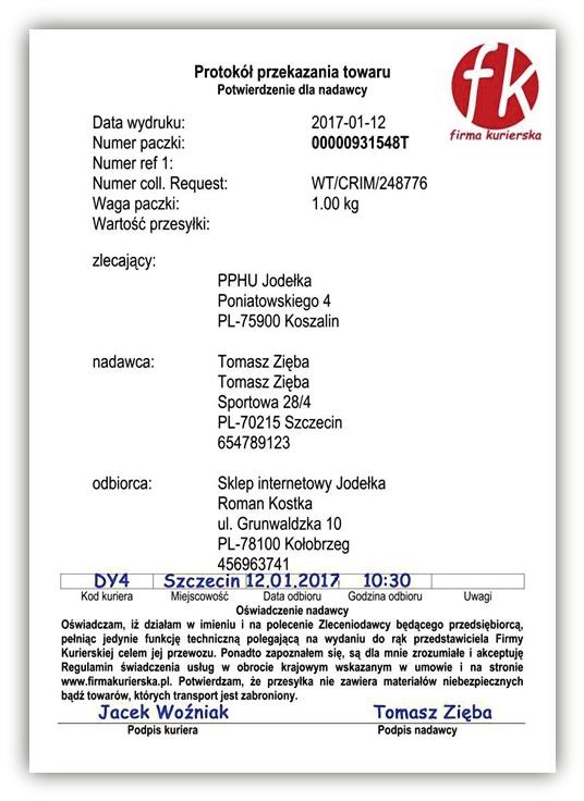 Zadanie 13. Którą usługę powinien wybrać nadawca, aby mieć pewność, że otrzyma zapłatę za wysłaną do odbiorcy przesyłkę? Zadanie 14. A. Odbiór w punkcie. B. Przesyłka pobraniowa. C.