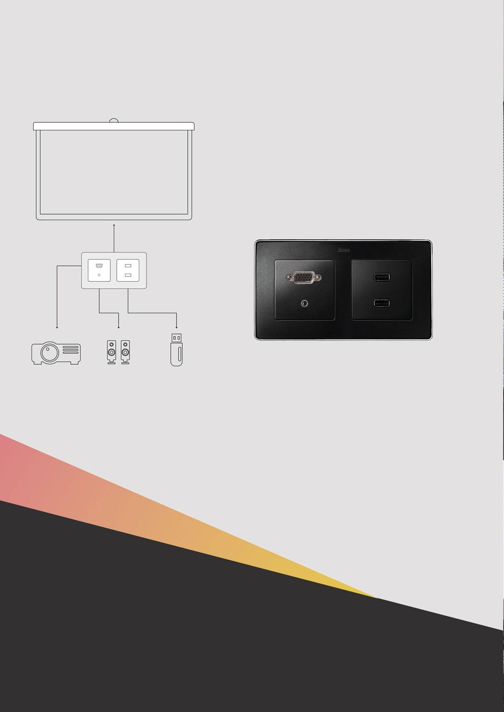 ROZWIĄZANIA DLA BIURA VGA Mini-jack USB prezentacje, dokumenty, filmy Gniazda