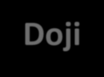 Doji Kształt: - Cena otwarcia = cena zamknięcia (lub bardzo blisko siebie), - Cienie przybierają różne kształty; Japończycy określają taką sytuację jako