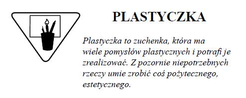 1. Posiada swój zeszyt, teczkę z rysunkami, przedstawiła swoje prace podczas Kręgu Rady. 2. Zna trzy podstawowe barwy i wie jak z nich otrzymać inne. 3.