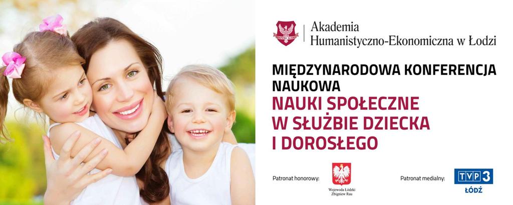 Z powodu przerwy majowej Komitet Organizacyjny konferencji pt. "Nauki społeczne w służbie dziecka i dorosłego" przedłużył możliwość nadsyłania zgłoszeń na konferencję do dnia 4 czerwca 2017.