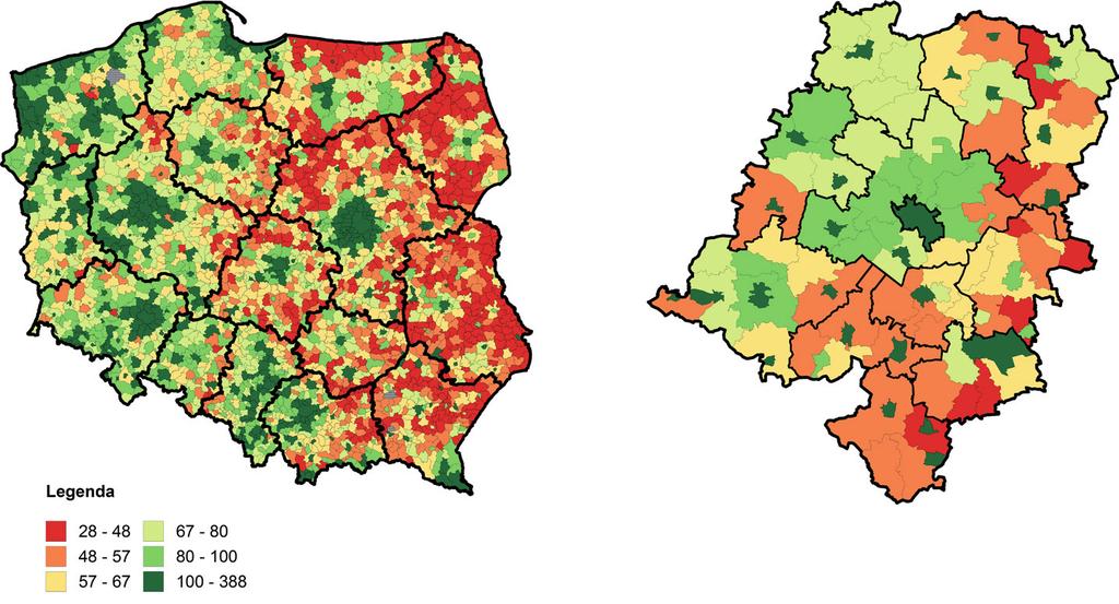 mikro, małych i średnich), liczbę pracujących w przeliczeniu na aktywny podmiot, a także wartość nakładów inwestycyjnych na pracującego. Wykres 16.