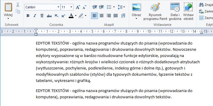 Kopiowanie tekstu Po wybraniu polecenia Wklej obraz będzie taki jak poniżej: Rysunek.