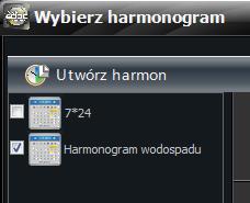 ZARZĄDZANIE URZĄDZENIAMI 3.3.2.2. Ustawianie harmonogramów Harmonogramy można wybrać z listy dostępnych, lub stworzyć własne.