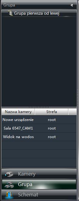 PODGLĄD OBRAZU W TRYBIE NA ŻYWO 5.9. Wyświetlanie sekwencji grup kamer Grupy kamer mogą zostać wyświetlone w sekwencji (rozdział X.X opisuje tworzenie grup kamer).