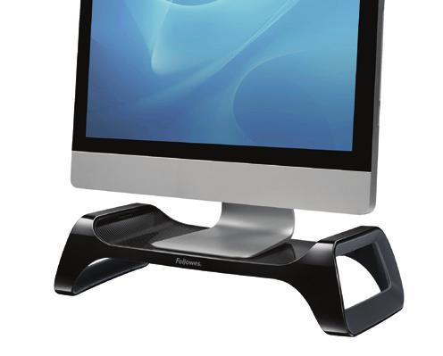 PRODUKTY POLECANE: Podstawa PREMIUM Na monitory o wadze do 36 kg. Duża baza: 676 x 356 mm. Regulacja wysokości od 10 do 15 cm - 5 pozycji. Miejsce na kubek oraz na 8 CD.