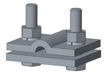 cynkowana ogniowo Aluminium Jointing parts- steel, hot dip galvanized ZACiSk ŚRUbOWy UZieMiAJąCy dla PRZeWOdU O/FL-50 MM earth CLAmp Do przyłączenia przewodu O/FL z bednarką This clamp is used to
