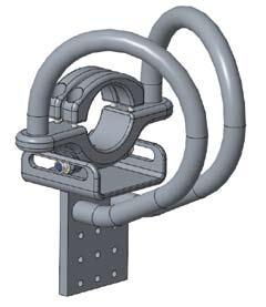 Osprzęt rurowy Powerformed TM UchWyt UzieMnikA kompensacyjny Ø 0 COmpenSATORY CLAmp FOR earthing SWiTCH Ø 0 : Do połączenia przewodu rurowego z wypustkiem płaskim uziemnika z kompensacją wydłużeń