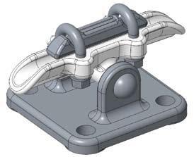 Uchwyty i złączki Clamps, joints UchWyty przelotowe WAhliWe Wsporcze OSCiLLATinG earth WiRe CLAmpS (WiTH SUppORT) Do uchwycenia przelotowego przewodów odgromowych