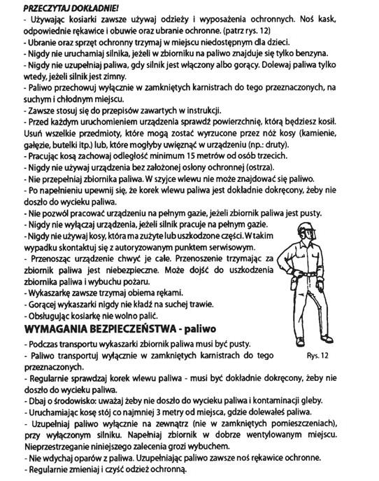 ZASADY BEZPIECZEŃSTWA ZWIĄZANE Z UŻYCIEM KOSY 7