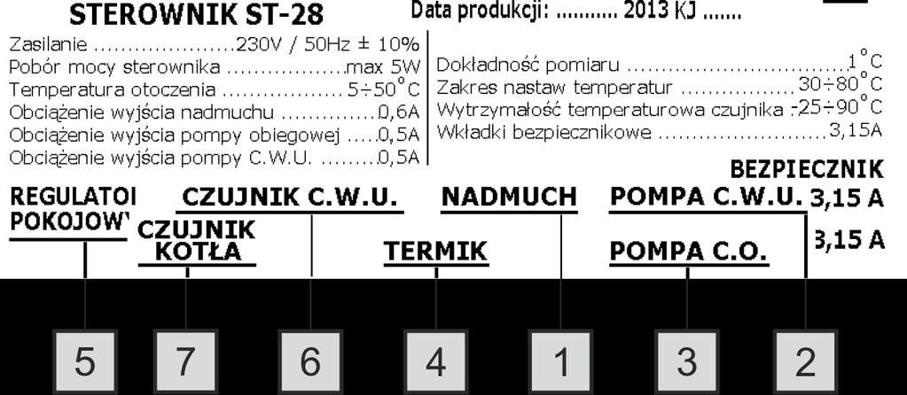 Instrukcja obsługi II. Zasada działania Regulator temperatury ST-28,32 przeznaczony jest dla kotłów CO. Steruje pompą obiegu wody CO, pompą ciepłej wody użytkowej CWU i nadmuchem (wentylatorem).