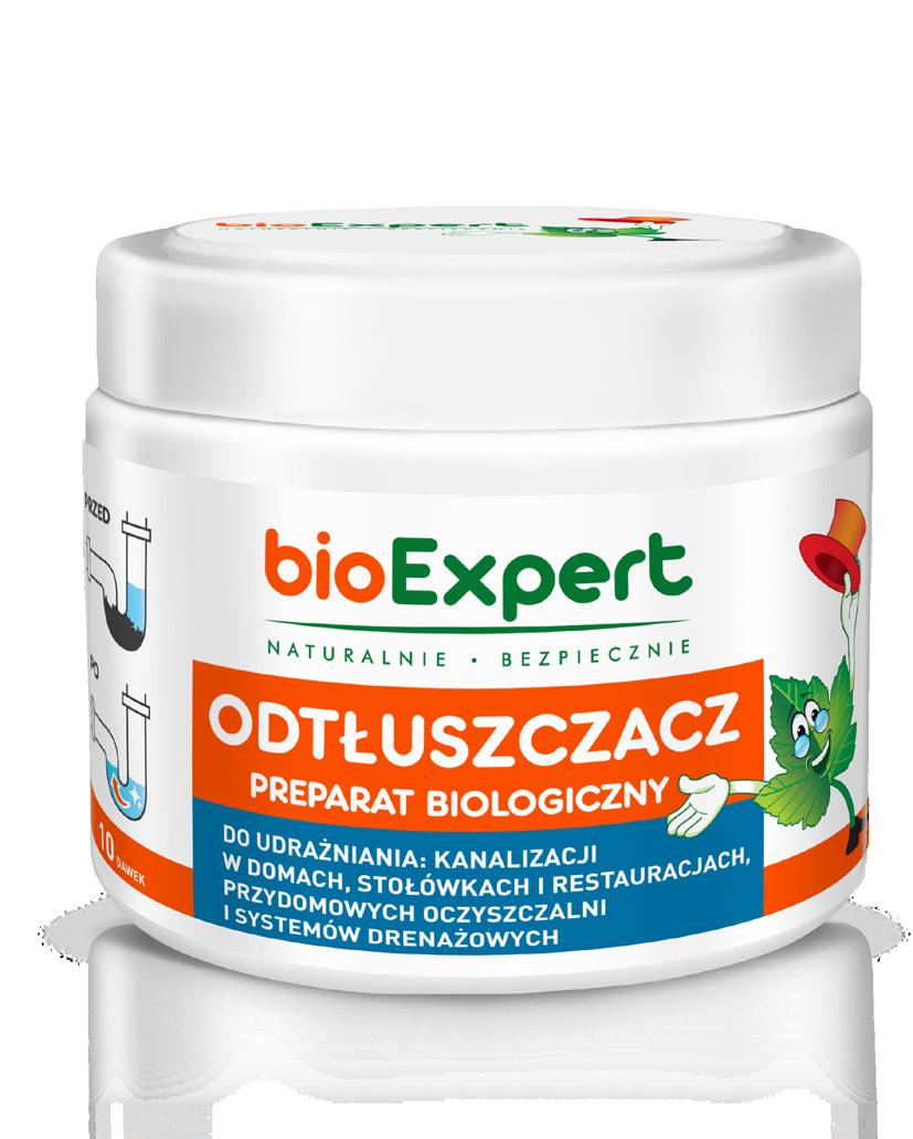 DZIAŁANIE ODTŁUSZCZACZA BIOLOGICZNEGO: Miliardy wyselekcjonowanych mikroorganizmów saprofitycznych bioexperta i enzym lipaza upłynniają i rozkładają: tłuszcze i lotne