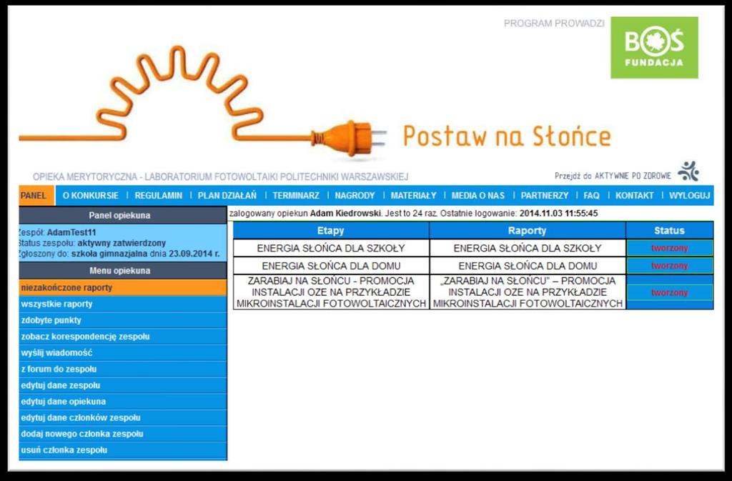 Krok 18. Krok 19. Kiedy stwierdzicie, że raport jest gotowy do wysłania, poinformujcie o tym swojego opiekuna.