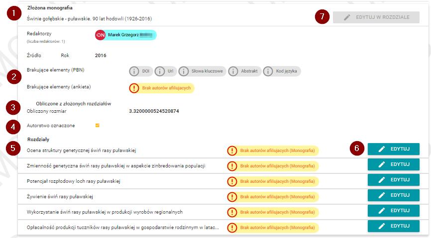 Zgodnie z treścią rozporządzenia ws. ewaluacji nie jest dopuszczalne sprawozdanie do Ankiety Jednostki tej samej pracy jednocześnie jako monografii i rozdziału: 2.