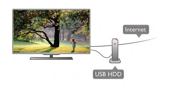 Mo$esz te$ u$y& przewodu SCART, je!li urz%dzenie nie ma gniazda HDMI. Dysk twardy USB Co jest potrzebne Po pod"%czeniu dysku twardego USB mo$na wstrzymywa& i nagrywa& programy telewizyjne.