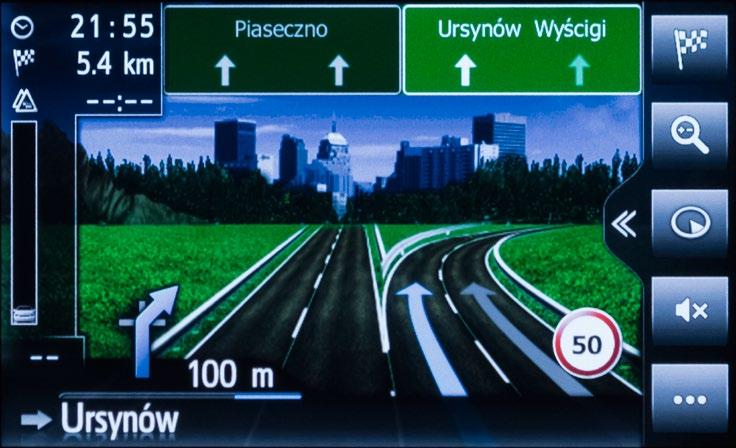WIZUALIZACJE ROZJAZDÓW W wersji systemu Toyota Touch 2 with Go nawigacja posiada tryb czytelnych wizualizacji rozjazdów, które są