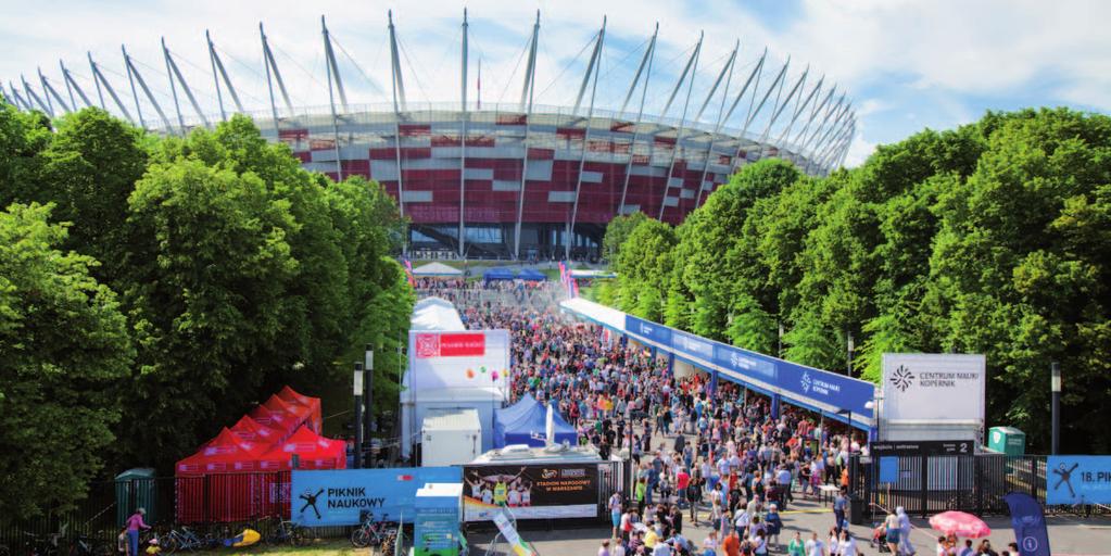 Specjalne wydarzenie Evento speciale 9 Piknik Naukowy Picnic scientifico sobota sabato 03.06 godz. ore 11.00 PGE Stadion Narodowy w Warszawie Stadio Nazionale di Varsavia al.