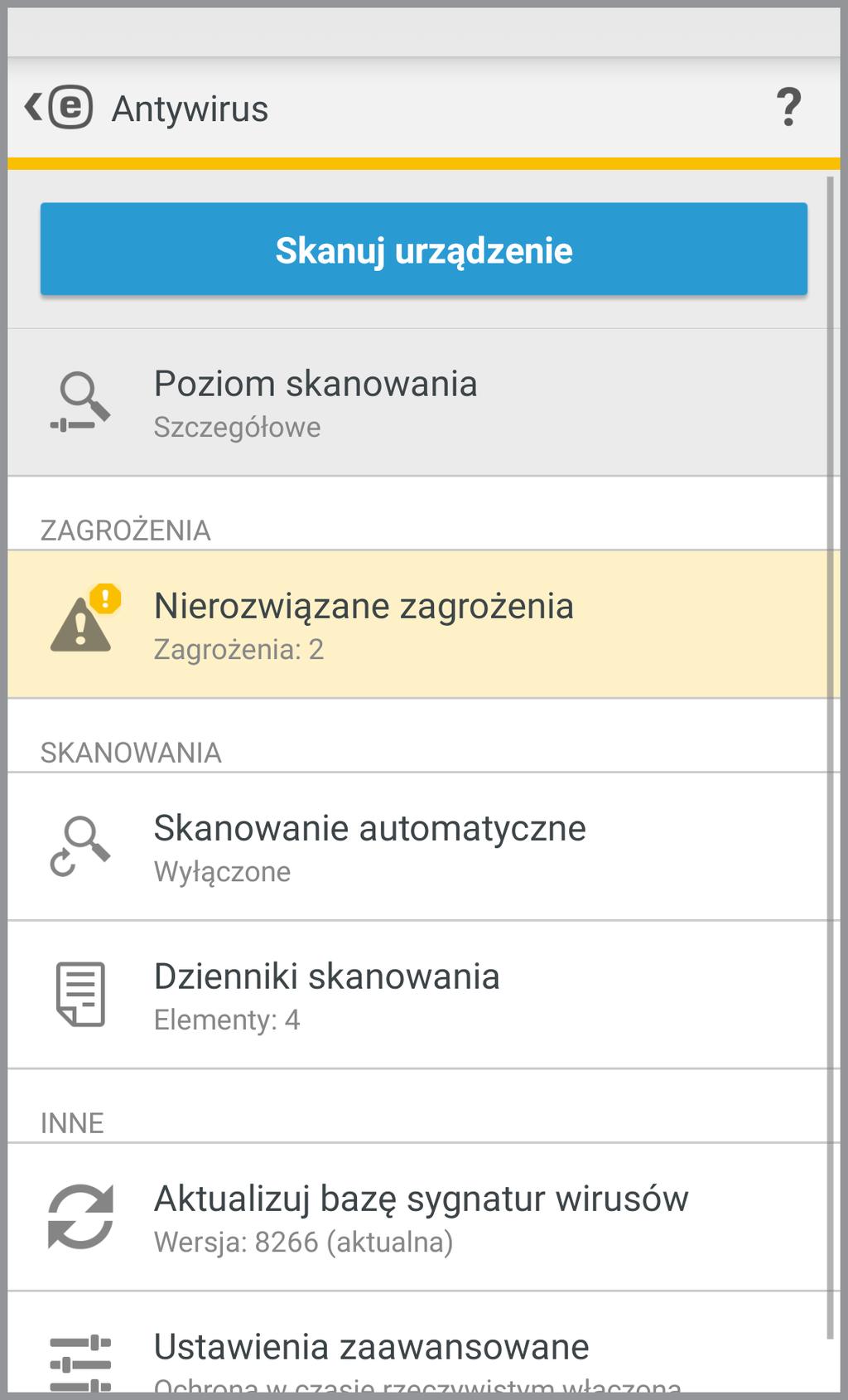 Program ESET Mobile Security można aktywować na kilka sposobów.