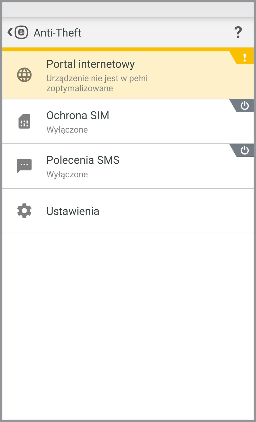 6.1 Portal internetowy Wersja 3 programu ESET Mobile Security zapewnia pełną integrację z ochroną ESET Anti-Theft dzięki portalowi My Eset.