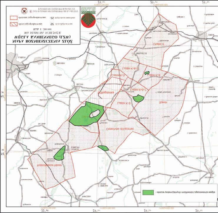 MAPA ROZMIESZCZENIA Z Ó WÊGLA KAMIENNEGO (LZW) WG STANU NA 31 XII 2012 R.