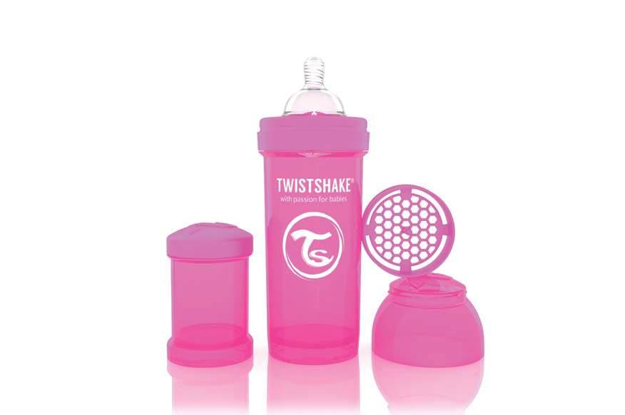 ZESTAW Butelki występują w trzech pojemnościach: 180 ml, 260 ml i 330 ml, w sześciu waiantach kolorystycznych.
