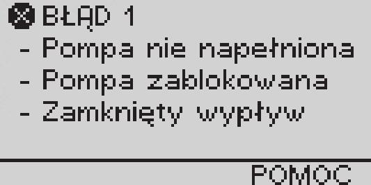 Usterka Możliwa przyczyna Postępowanie Pompa nie zasysa Pompa została zalana zbyt małą ilością cieczy. v Napełnić pompę i upewnić się, że woda podczas zasysania nie wypływa stroną tłoczną (patrz 5.