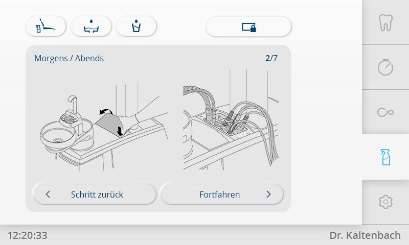 w systemie doprowadzania wody. Program czyszczenia Tygodniowo umożliwia zautomatyzowane płukanie i odkażanie systemu doprowadzania wody.