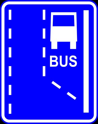 D-11 Początek pasa ruchu dla autobusów.