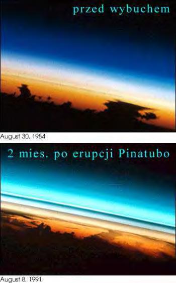 Erupcja Pinatubo Filipiny, 1991 pyły i gazy