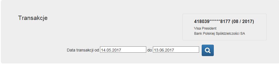35 W pierwszej kolejności musisz wybrać zakres dat, dla których chcesz wyszukać transakcje następnie potwierdź wybór klikając (Rysunek 56).