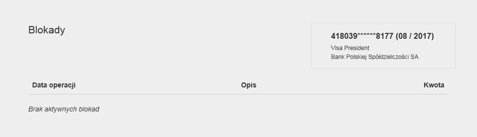 36 W przypadku gdy wszystkie transakcje zostały już zaksiegowane na rachunku karty kredytowej i nie ma blokad, zostaniesz o tym poinformowany odpowiednim komunikatem na stronie portalu kartowego