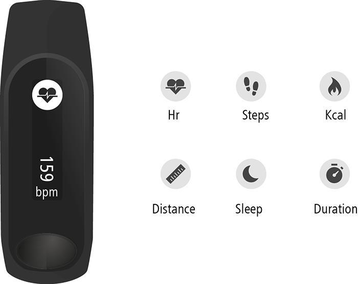 Następny temat: Korzystanie z urządzenia TomTom Touch Śledzenie codziennych aktywności Dotknij przycisku, aby wybudzić wyświetlacz i sprawdzić czas.