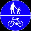 Znak C13/C16 Dopuszcza się tylko ruch pieszych i rowerów. Ruch pieszych i rowerzystów odbywa się na całej powierzchni.