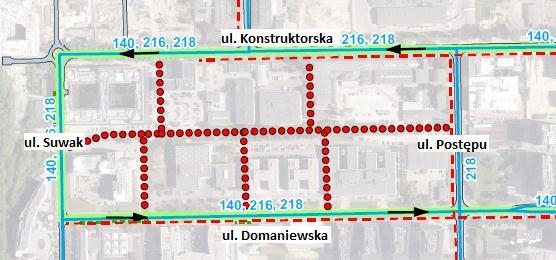 Lokalizacja tych ciągów wynika z Miejscowego Planu Zagospodarowania Przestrzennego.