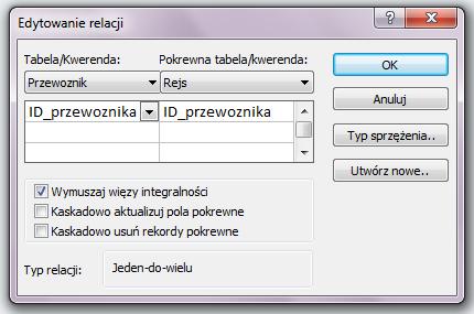 Aby zobaczyć tylko tabele, kliknąć kartę Tabele. Aby zobaczyć tylko kwerendy, kliknij kartę Kwerendy. Aby zobaczyć tabele i kwerendy, kliknąć kartę Obie.