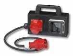CEE-wtyczka ze zwrotnicą faz 32A 5P 400V 1 CEE-gniazdo 16A 5P 400V 3 TOPIK 16A 9437432 Adapter - obudowa gumowa Typ FROMBORK 2m