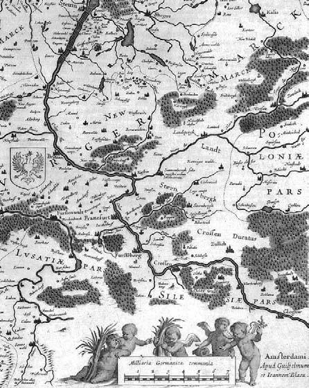 Nowa Marchia ok. 1640 roku. Fragment mapy Brandenburgii z atlasu Theatrum Orbis Terrarum, sive Atlas Novus amsterdamskiego kartografa Jana Blaeu.