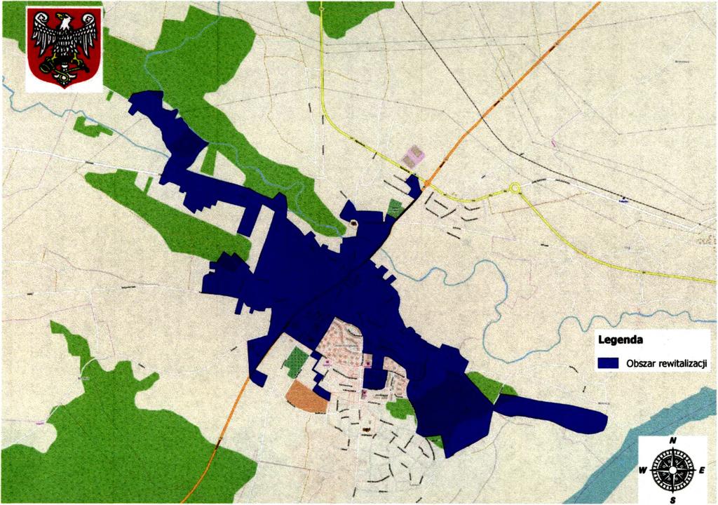 Mapa 3 Granice wyznaczonego obszaru rewitalizacji na terenie Gminy Połaniec Źródło: Opracowanie