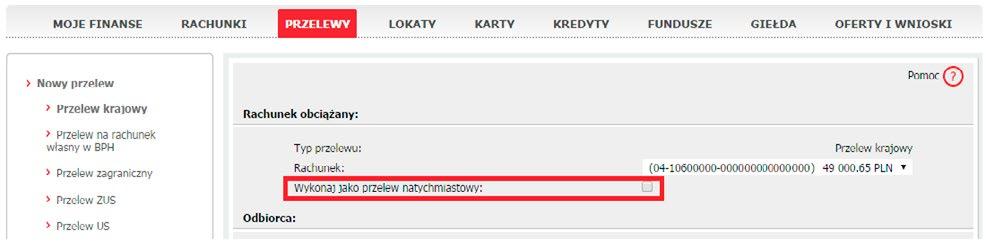 22 PRZELEW NATYCHMIASTOWY to rozwiązanie dla osób, którym zależy na szybkim przekazywaniu pieniędzy na rachunek w innym banku środki mogą być na koncie odbiorcy nawet w kilka minut (dla 98,5%