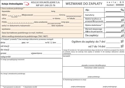 Wzór nr 5a Wzór druku wezwania do zapłaty