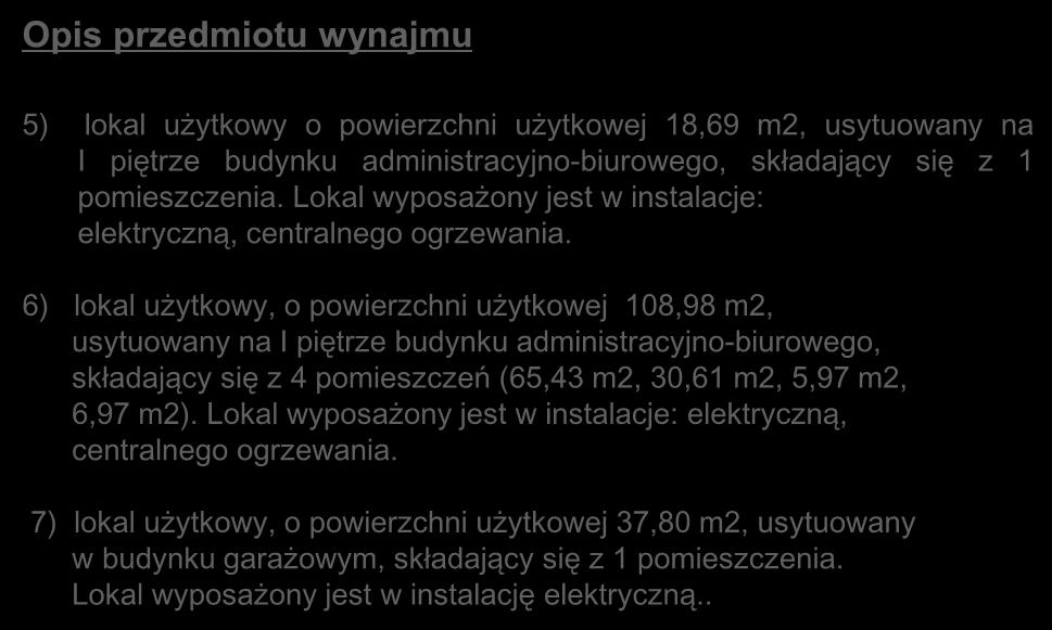 budynku administracyjno-biurowego, składający się z 1